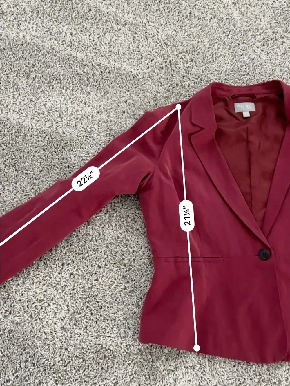 Pure Collection Wine-Red Single-Button Blazer - Picture 7 of 7